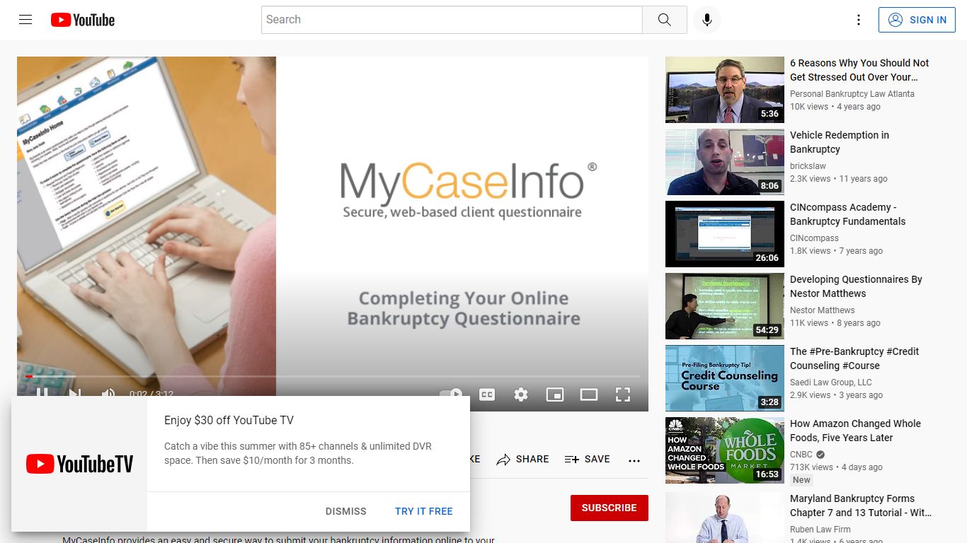 MyCaseInfo® - Completing Your Online Bankrupcty Questionnaire